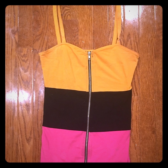 DIVIDED by HM zip up dress(neon pink/orange) 6 - Picture 5 of 8